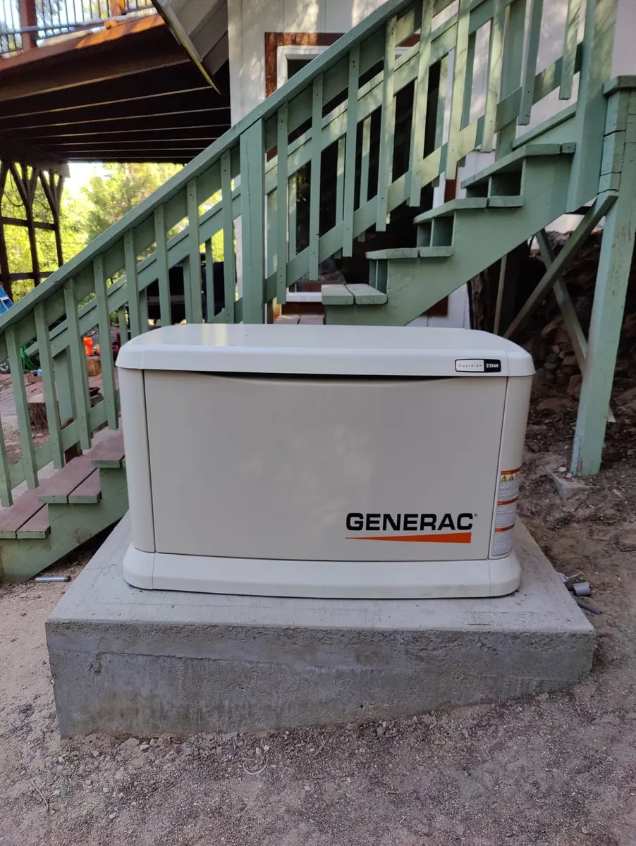 Generac 22kW standby generator on a new concrete pad
